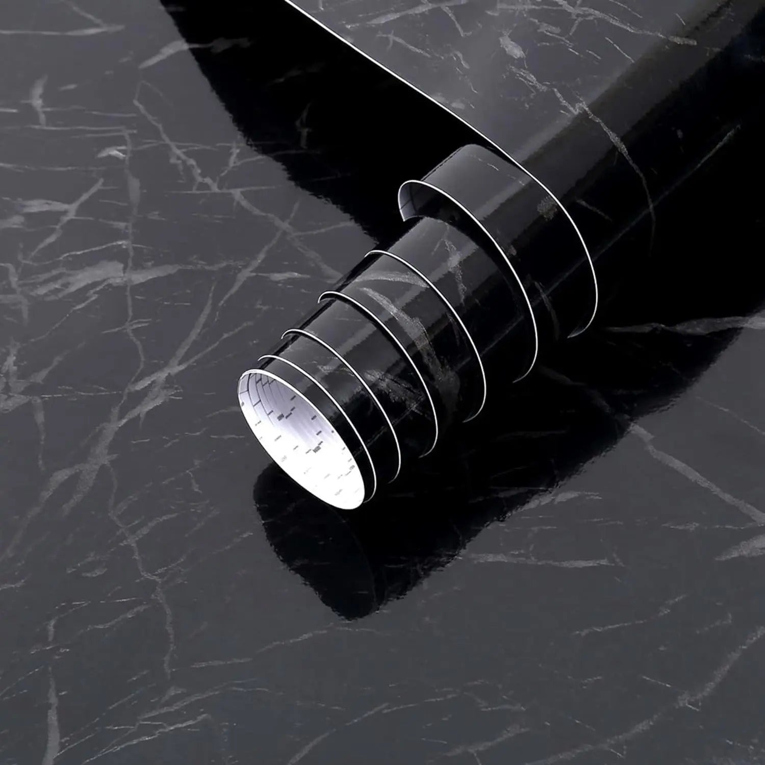 60cm*10m 3D Black PVC Vinyl Marble Wallpaper Sticker Peel and Stick Self Adhesive Waterproof Wallpaper for Kitchen