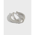 Unique Simple Design S925 Sterling Silver Round Bead Chain Brushed Double Layer Ring for Women HJZ551