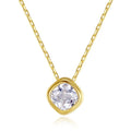 CZCITY High Quality Rhombic Pendant Necklace CZ Stone Pendant for Women Jewelry 925 Silver Necklaces