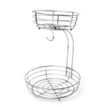 Metal Fruit Basket Hollow Double Layered Assemble Storage Baskets Rack Fruit Bowl Holders and Shelving Units Kitchen Accessories