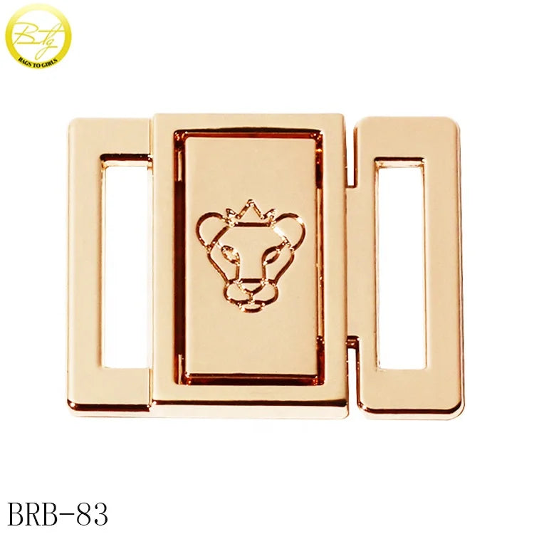 Wholesale Custom Logo Engraved Shoes Hardware Gold Buckle Zinc Alloy Swimwear Strap Underwear Accessories