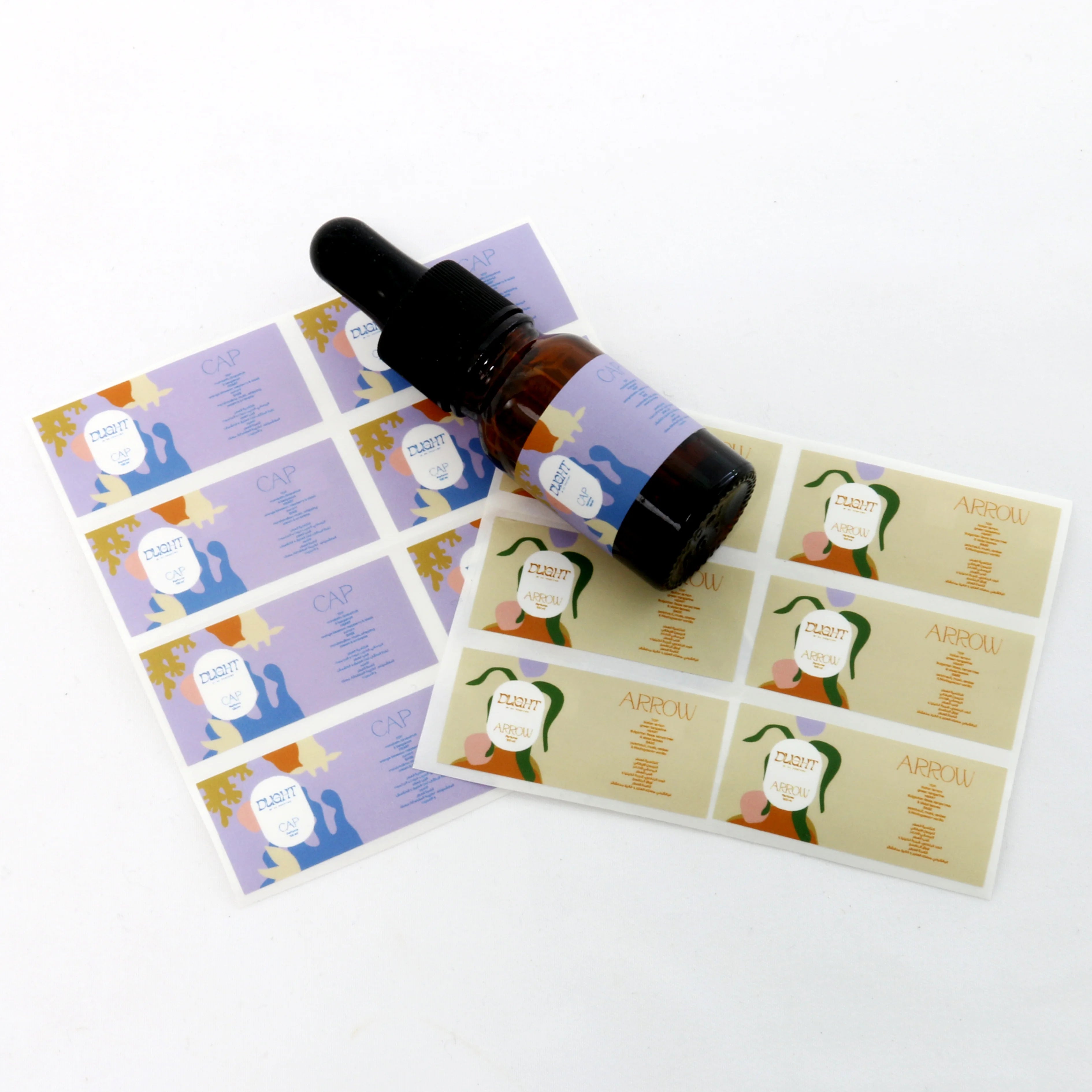 Custom Printed Cosmetic Bottle Makeup Product Packaging Self Adhesive Paper Logo Label Stickers