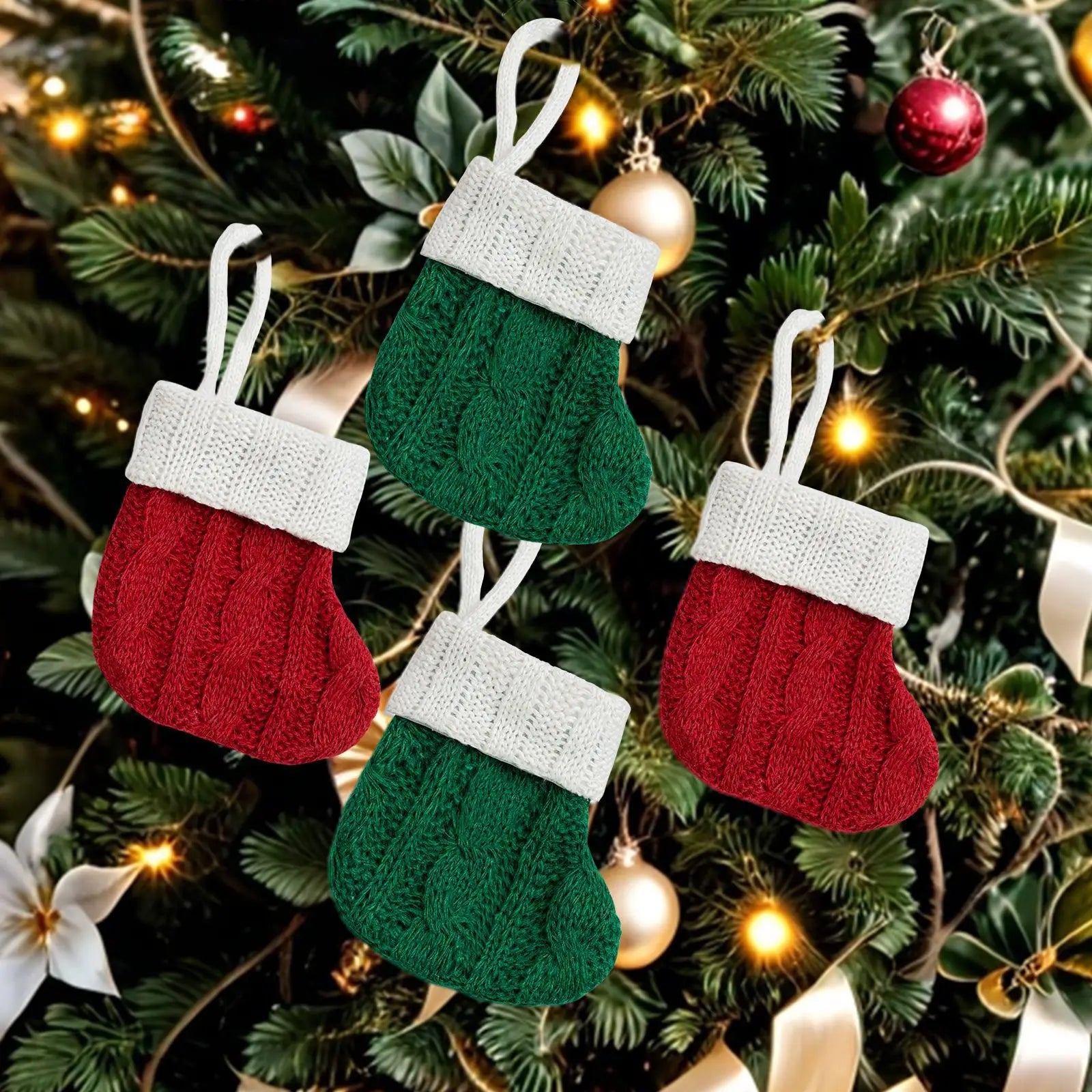 Factory Hot Sale Knitted Warm and Comfortable Christmas Socks Children Candy Gift Bags Merry Christmas