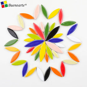 Modern 200g DIY Mosaic Art Leaf Petal Parquet Decoration Ceramics Irregular Mosaics 4mm Thick Mini Glazed Tiles Outdoor Use