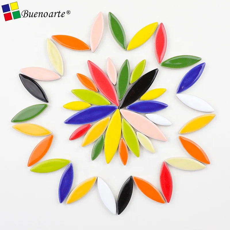 Modern 200g DIY Mosaic Art Leaf Petal Parquet Decoration Ceramics Irregular Mosaics 4mm Thick Mini Glazed Tiles Outdoor Use