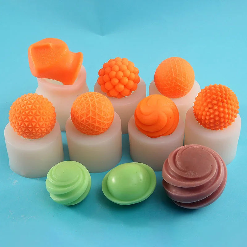 DIY  Handmade Candles Mould Soap Wax Resin Molds  3D Creative Variety Ball Shape Silicone Candle Molds