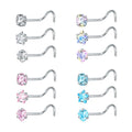 Qiuhan Stainless Steel Zircon Nose Body Jewelry Hypoallergenic Nostril Piercing Jewelry for Women