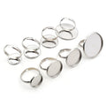 10pcs 12-30mm Stainless Steel Adjustable Ring Blank Base Tay for Glass Cabochons Buttons DIY Rings Jewelry Making Findings MegaBDM
