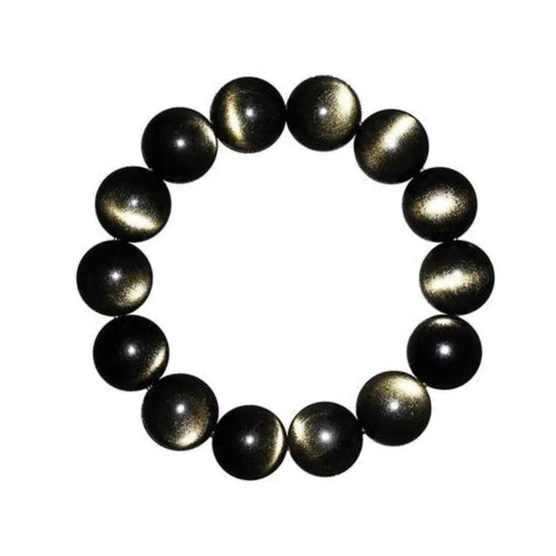 Gold Obsidian Beaded Bracelet Natural Stone Bracelet ST236