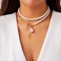 Layered Pearl Beads Chain with Pendant Necklace for Women Trendy Charms Separable Chains Accessories on the Neck Fashion Jewelry