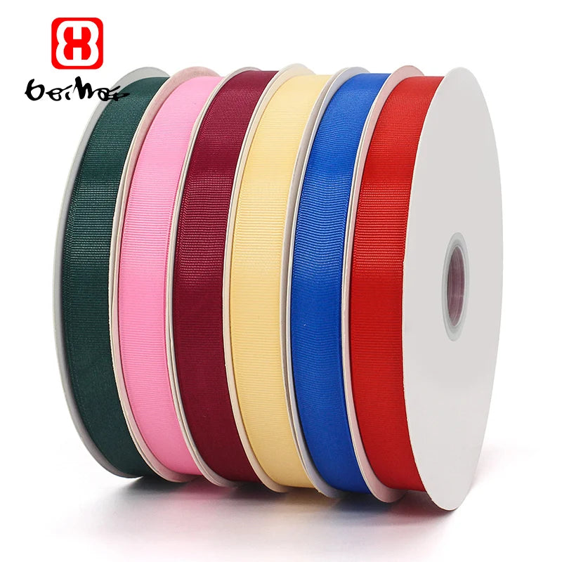 Factory Wholesale 20 mm Wide Polyester 100 Yards Per Roll Grosgrain Ribbon Accept Print Ribbons Custom with Logo