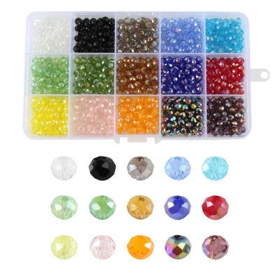 Wholesale 750pcs 6mm Hot Rondelle Shape Assorted Colors with Container BoxCrystal Glass Beads for Jewelry Making