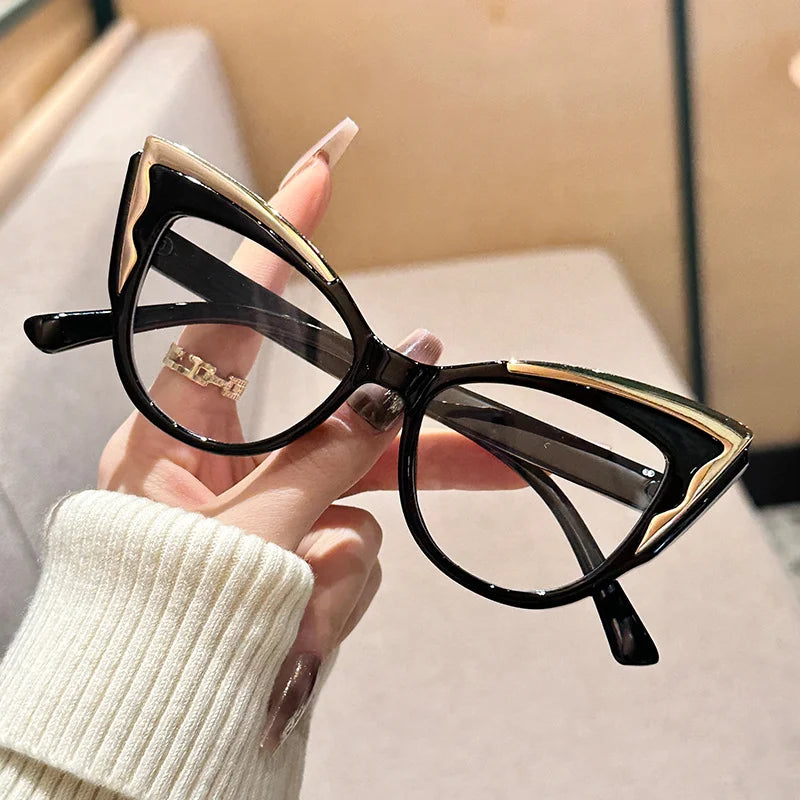 2025 Fashion New Design Cat Eye Women Eyeglasses Mixed Colors Anti Blue Light Glasses Frame
