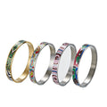 Customised Openable Stainless Steel Enamel Cuff Bracelet Fashion Women's Fine Gift