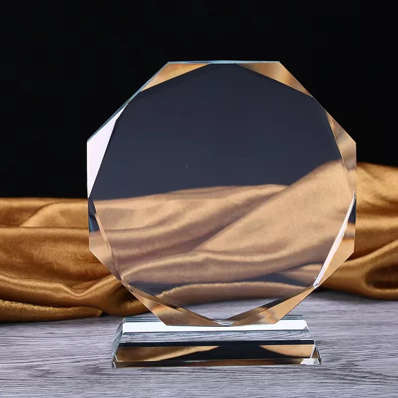 Hot Selling Custom Classical Blank K9 Crystal Glass Award Trophy Plaque for Business Gift