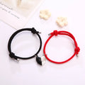 Korean Fashion Couple Braided Bracelet a Pair of Love Wishing Stone Couple Bracelet Heartbreak Magnetic Stitching Jewelry