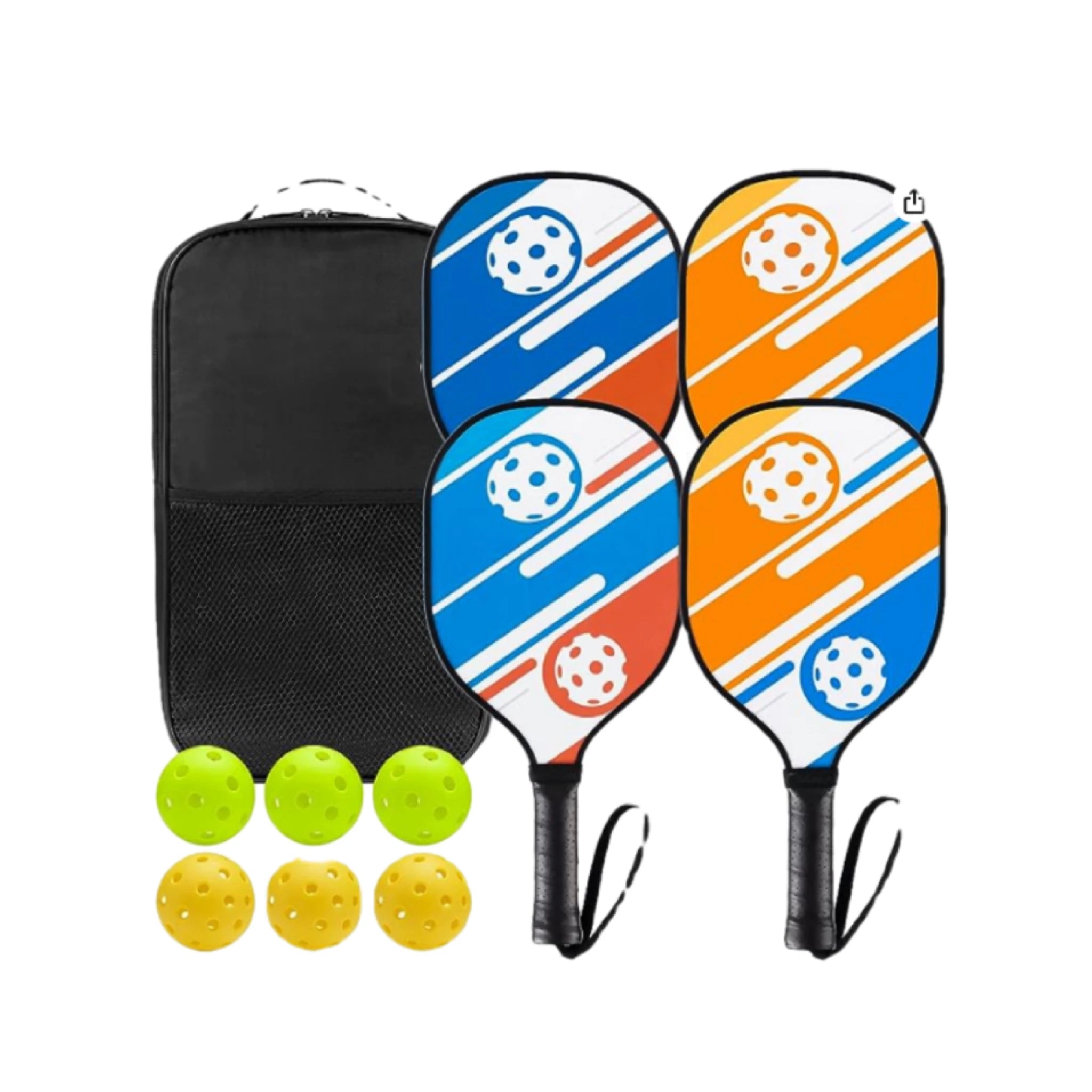 Top Quality Mass Customization Pickeballs Carbon Fiber Glass Pickleball Paddle Racket Set