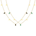 Fenny 18K Gold Plated Wholesale Waterproof Trendy Teardrop Rectangle Triangle Zirconia Stainless Steel Necklace for Women