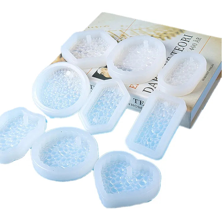 Rectangle Heart Oval Circle Silicone Keychain Pendant DIY Craft Jewelry Making Mold Flexible Crystal Resin Keychain Molds