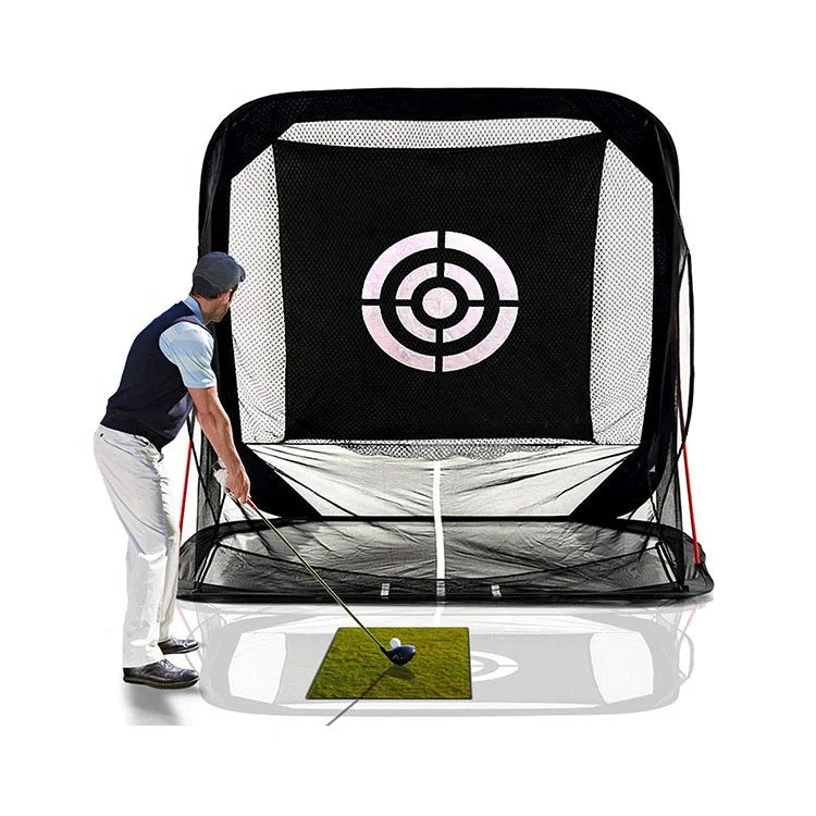 Factory Price Wholesale Custom logo Popular Style Folding Portable Home Garden Golf Hitting Net Black Outdoor Golf Practice Net