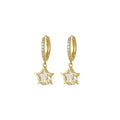 Factory Wholesale  925 Silver Earring Zircon Star Hoop Earrings for Women Gift Fashion Jewelry