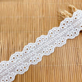 15 Yards Embroidered Double Face Lace Trim Ribbon Delicate White Floral Design for Wedding DIY Craft Sewing Home Decorations