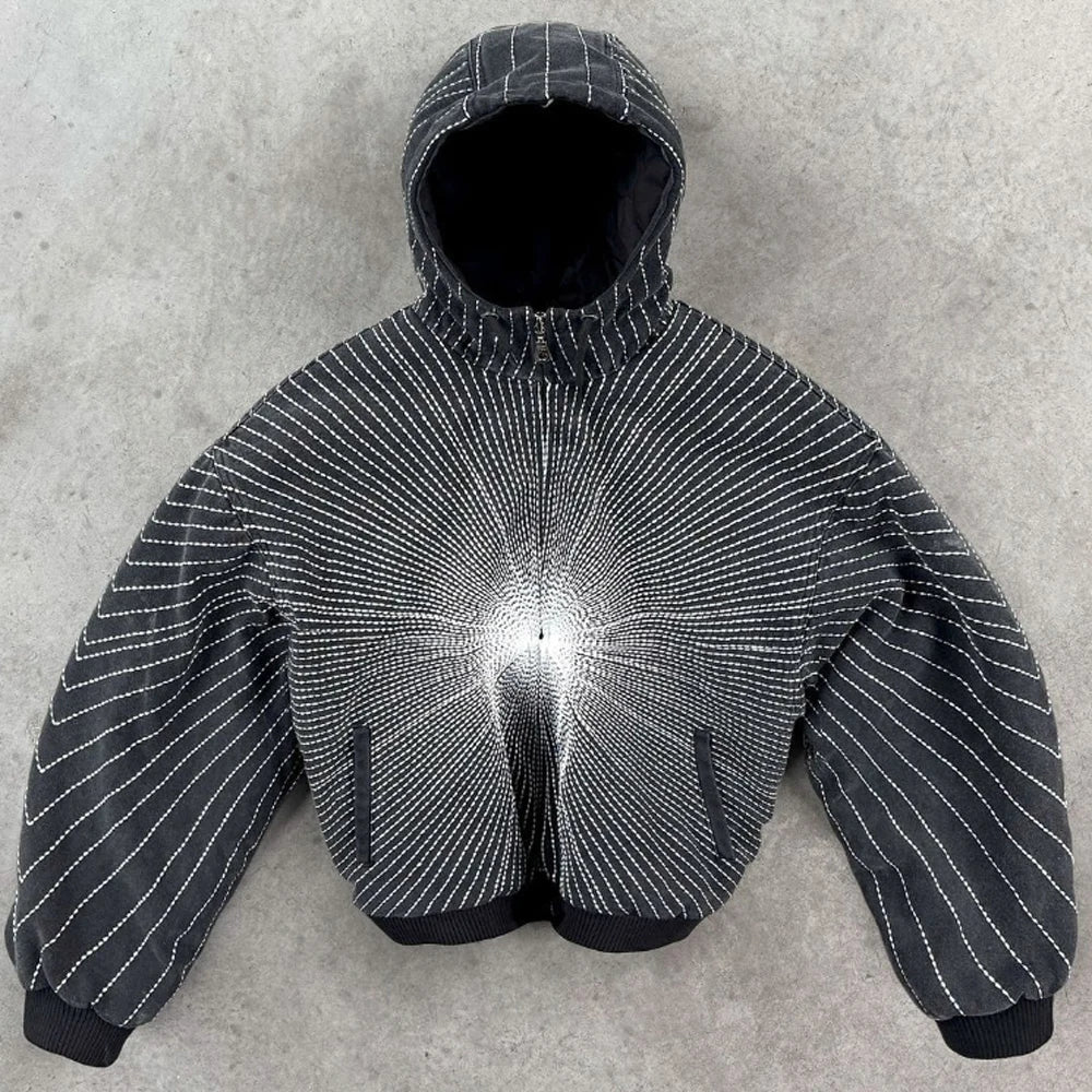 Manufacturer Luxury Custom Heavyweight Oversized Hoodie Vintage Acid Wash Full Embroidery Boxy Hoodies for Men
