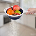 Kitchen Space Saver TPE+PP Eco-Friendly Everyday Fruits Drainer Strainer Handle Foldable Collapsible Colander Filter Container