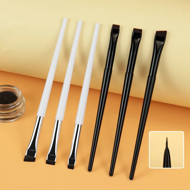 Wholesale sharp and Strong Thin Bristle Hair Private Label Eyebrow Eyeliner Brush Thin Angled Eyebrow Brush