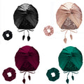 2PCS/set Women Sleep Scrunchies With Night Cap Beauty Salon Satin Bonnet Reversible Satin Silk Turban Hair Luxury Satin Bonnets