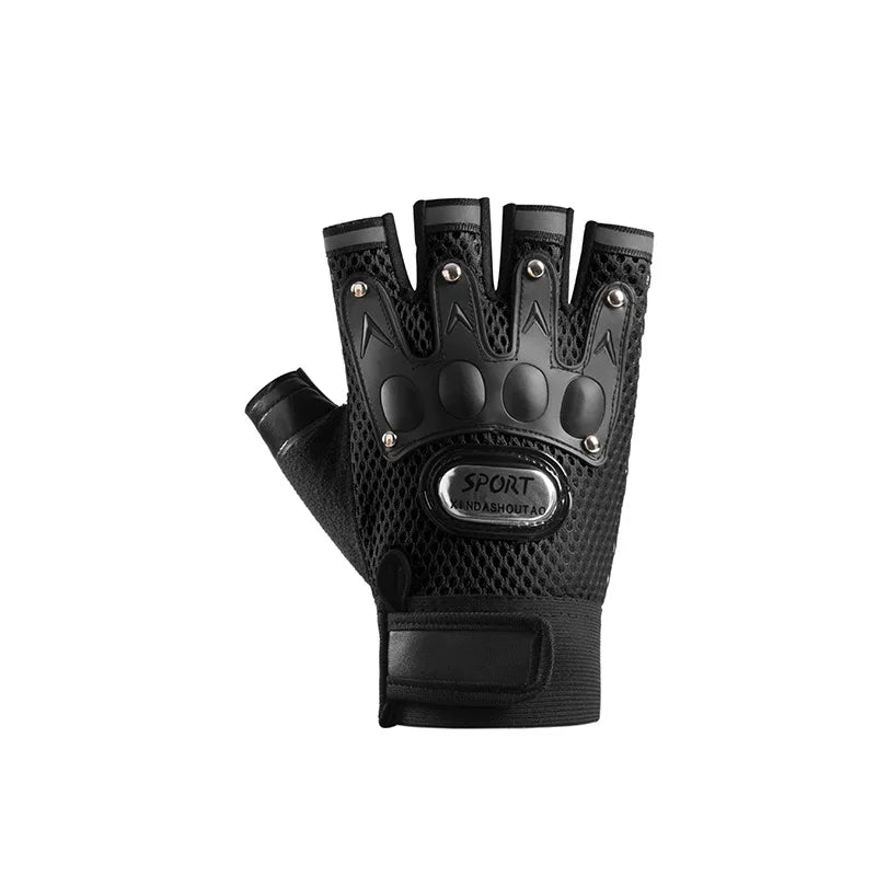 2025 Custom Logo Wholesale Full Protection Palm Protect Gloves Half Finger Motorcycle Cycling Gym Gloves for Men