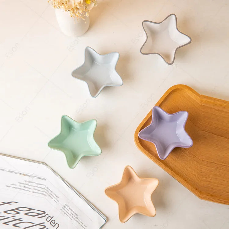 Custom Irregular Christmas Star Ceramic Jewelry Tray Ceramic Plate Ceramic Dessert Plate for Wedding