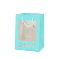 Wholesale Customized Logo Gift Packaging PVC Window Shopping Bags Cardboard Paper Bag with Handle Coated Paper Material