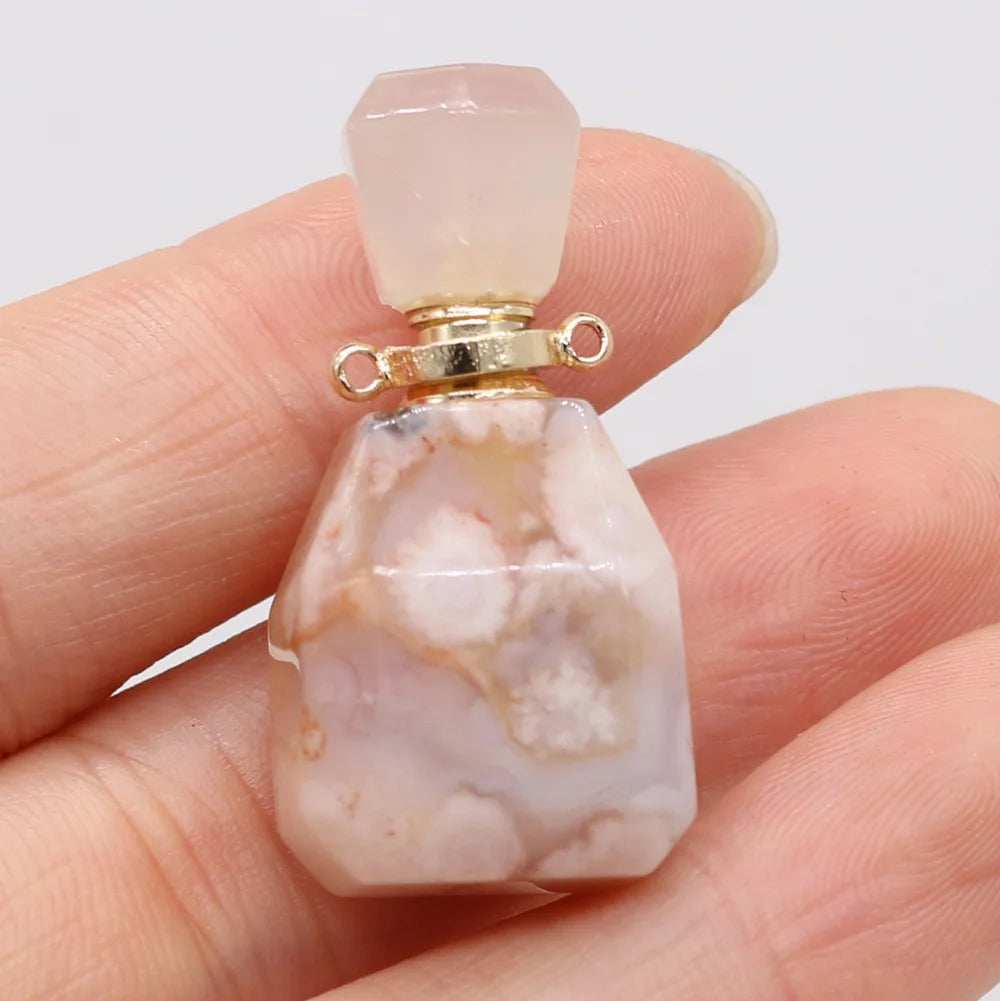 Hongzhuo Natural stone economy original crystal cherry blossoms perfume bottle women pendant jewelry travel come