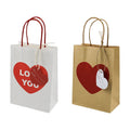 Valentine's Day Heart Design Gift Goodie Wrapping Paper Bag With Handle Valentine Party Favour Packaging Candy Bags for Weddings