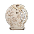 Tailai Creative Moon Design Eco-friendly Multifunction Wooden Disk Perpetual Calendar for Home Office Desk Rotatable Desktop