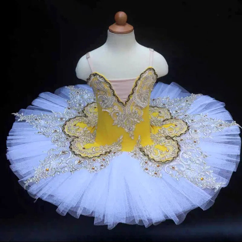 Festival Gala Sequin Halter Pommel Cygnet Performance Dance Dress Girls' Ballet Children's Costume
