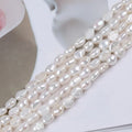 Wholesale 8-9mm AA Grade Straight Hole White Baroque Freshwater Pearl Bead Loose Strand Jewelry