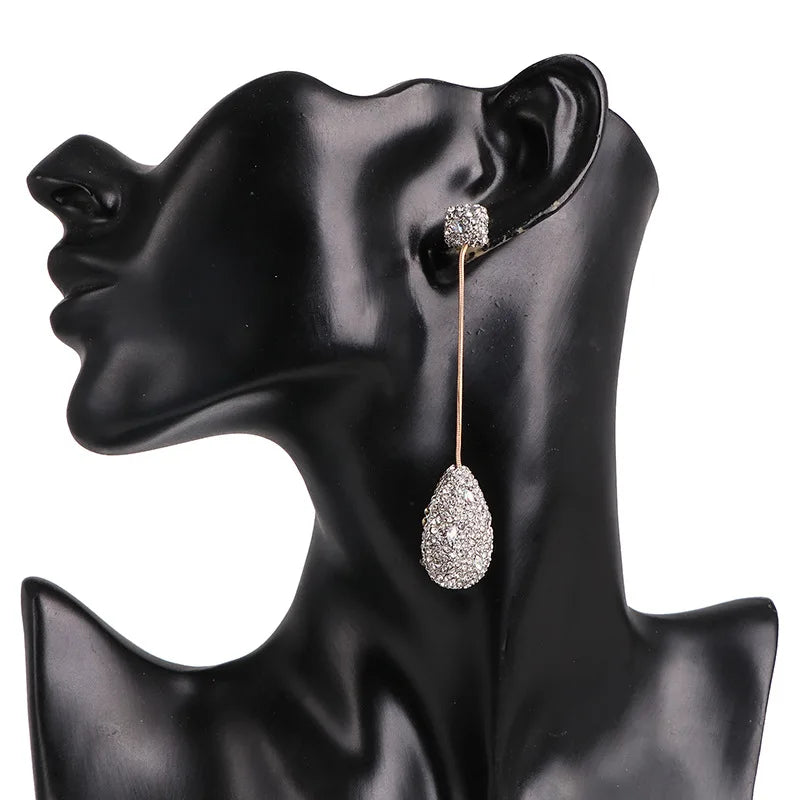 Wholesale Fashion Chandelier Earrings Full Diamond Water Drop Tears Ear Drop Jewelry