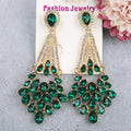 Vintage Crystal Ladies Bridal Earrings Dress Collocation Jewelry Girls Long Earrings