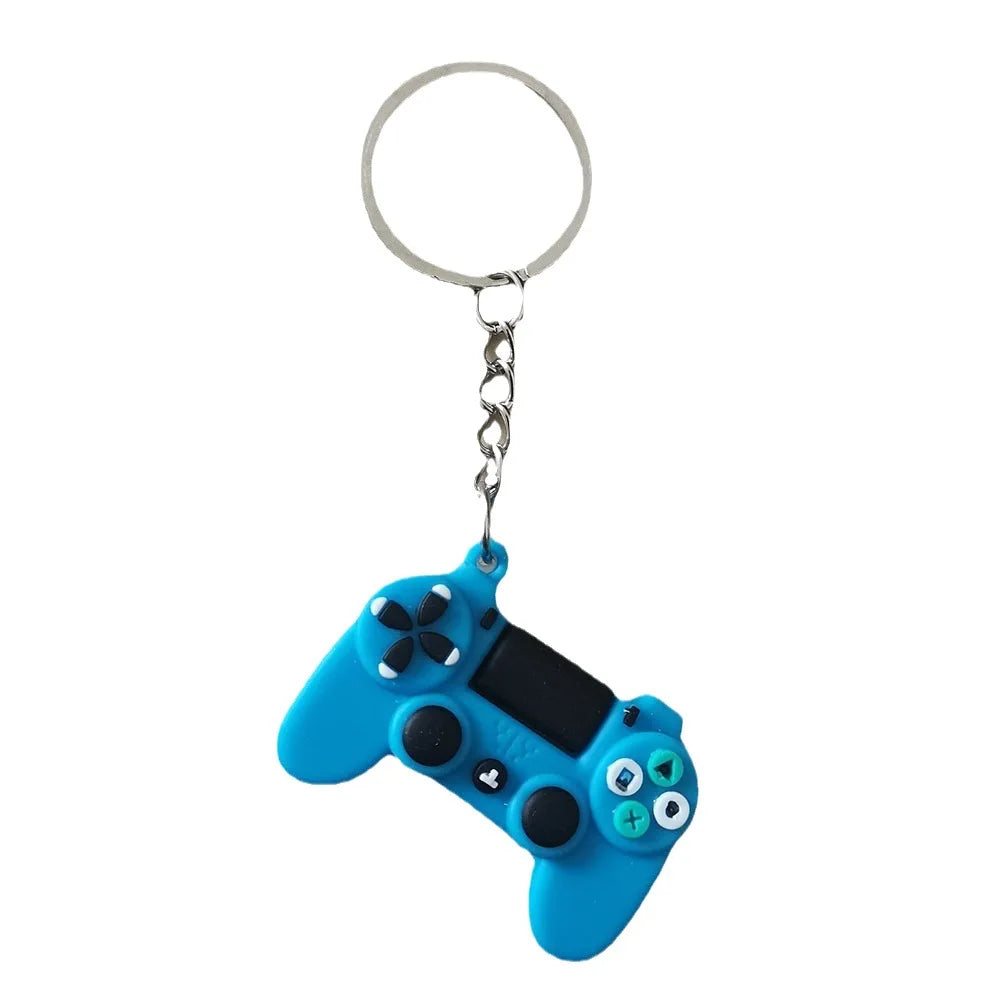 Hot Selling Cute Gamepad Joystick Keychain PVC Rubber & Stainless Steel for Bags Cars Hanging Versatile Keyring for Game Lovers