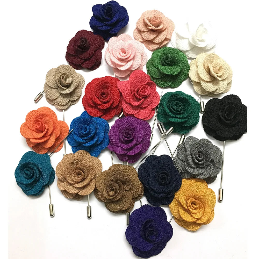 Handmade Luxury Brooches & Lapel Pins Women's & Men's Rose Flower Long Needle for Wedding & Engagement Suit Clothes Accessory