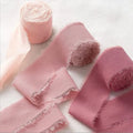 Flower Bouquet Packing Soft Handmade Rough Edge Frayed Raw Chiffon Ribbon