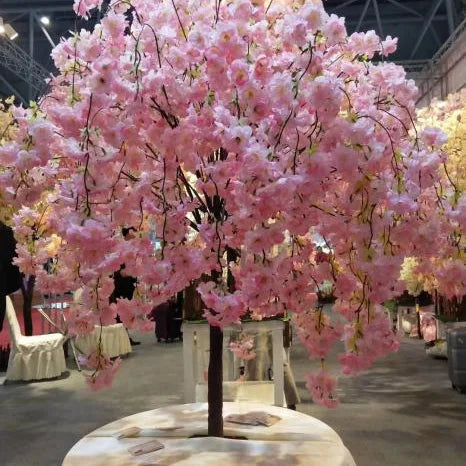 Hot Sale Wedding Table Centerpiece Decor Artificial Flower Tree White Pink  Artificial Rose Cherry Blossom Tree