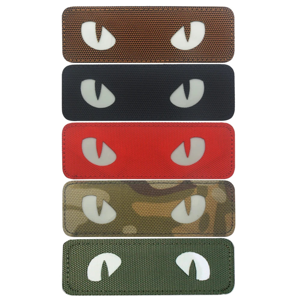Creative Personality Cat Eye Luminous Morale Tactics Patches Hook and Loop Attached Backpack Hat