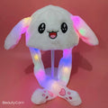Cute LED Lovely Flap Ears Hat Moving Jumping Rabbit Animal Soft Hat Plush Bunny Making Funny Hats