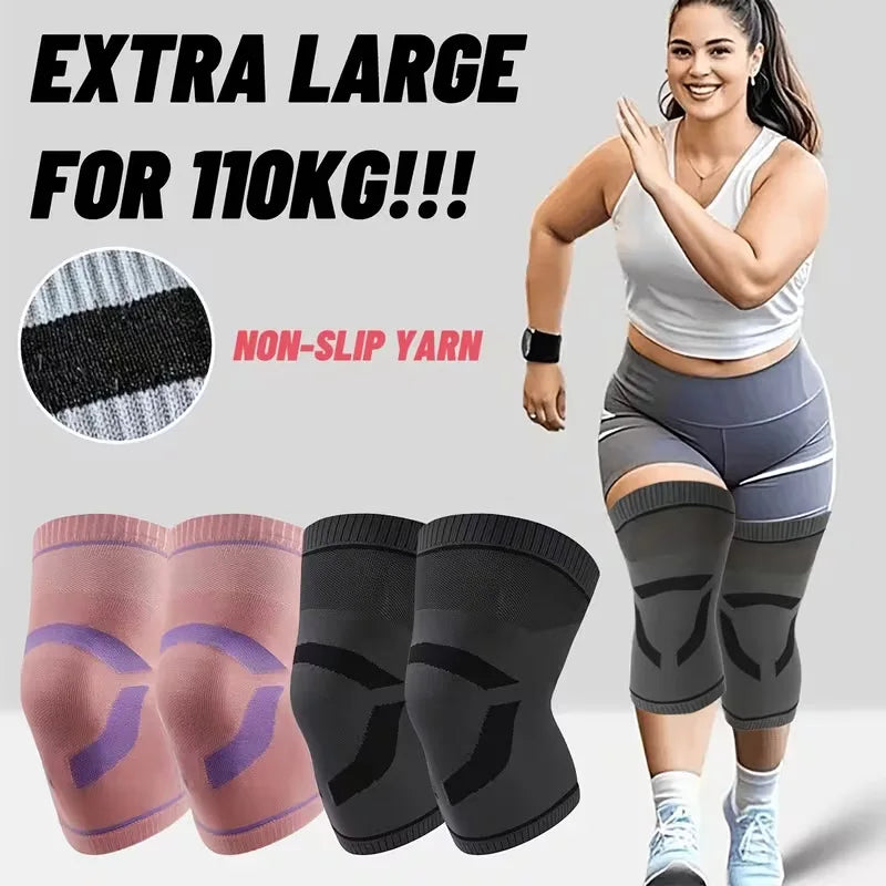 Plus Size Nylon  Knee Support Brace Patella Compression Knee Pad for Basketball Running