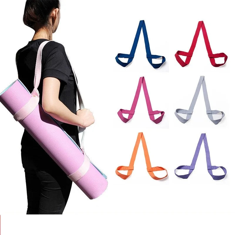 Wholesale Customized Color Elastic Stretch Logo Loop Stretching Yoga Mat Carrying Yoga Strap