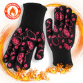 Seeway Bakery Oven Fireproof Silicone Coated Cotton Lining Mitts Heat Resistant BBQ Gloves Dishwasher Safe for Ultimate Grilling