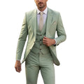 New Mint Color Groom Groomsman Men Suit Wedding Party Formal Occasions Business Male Tuxedo 3 Piece Set Jacket Vest Pants